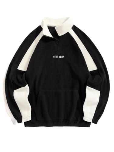 ZAFUL Men's Polar Fleece Sweatshirt NEW YORK Embroidered